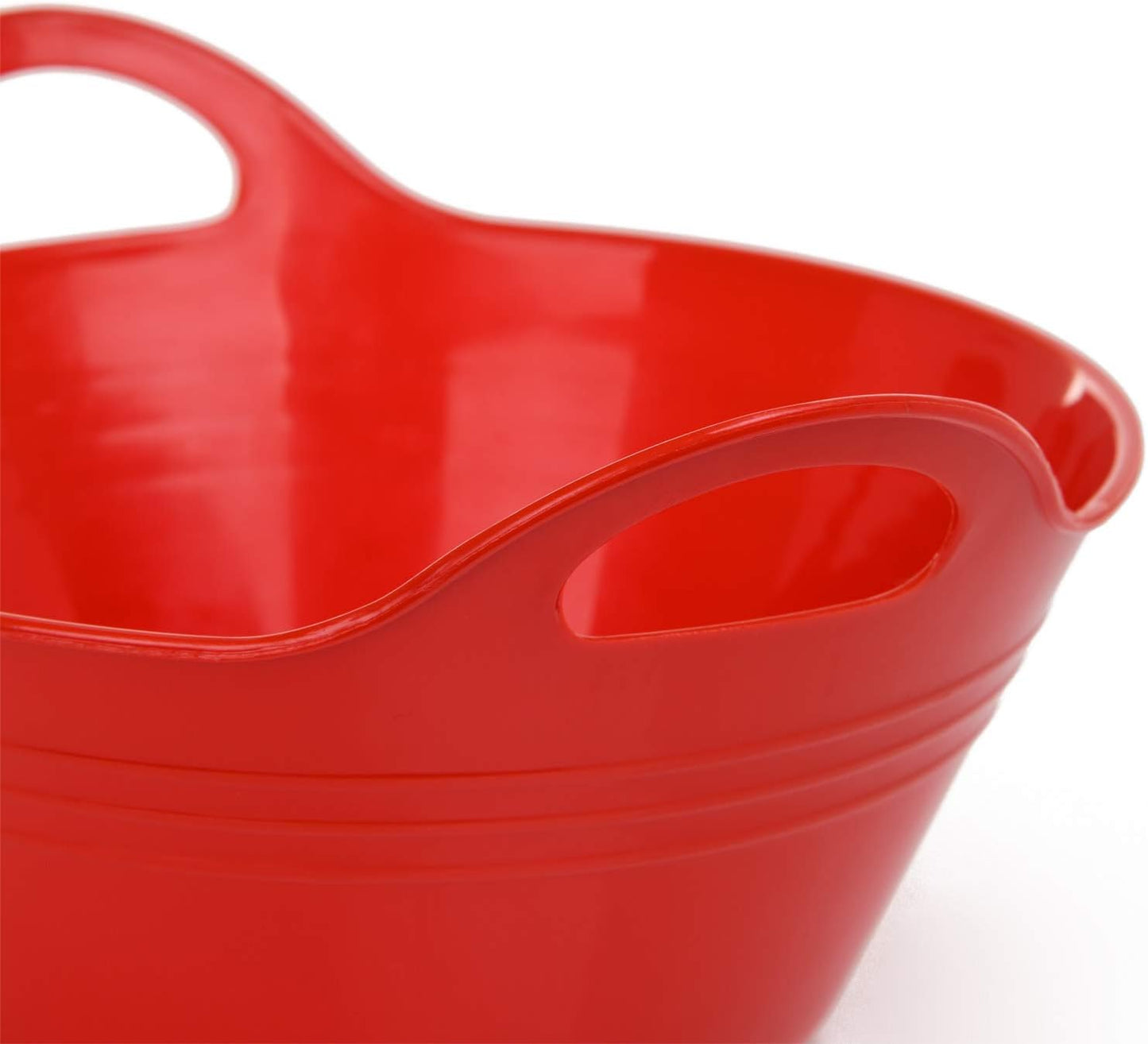 Mintra Home Plastic Bowls with Handles (1.8L Medium 2pk, Red)