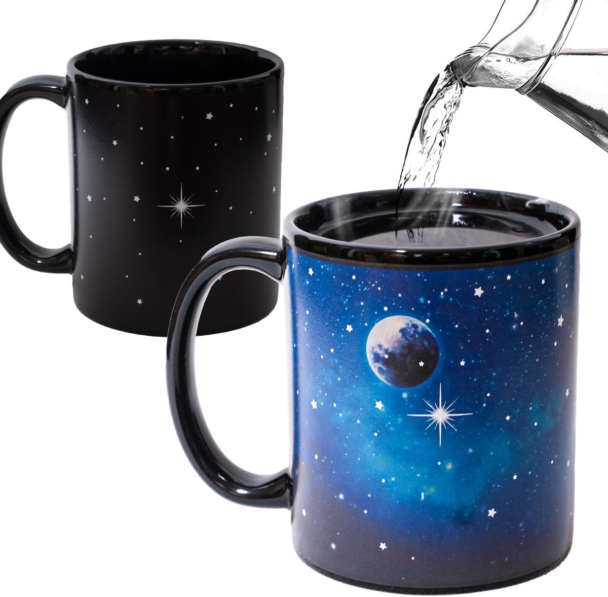 Kmiles Heat Changing Starry Earth Moon Mug Colour Changing Magical Coffee Mug Tea Cup 12 Ounce - Novelty for Xmas Funny Gifts