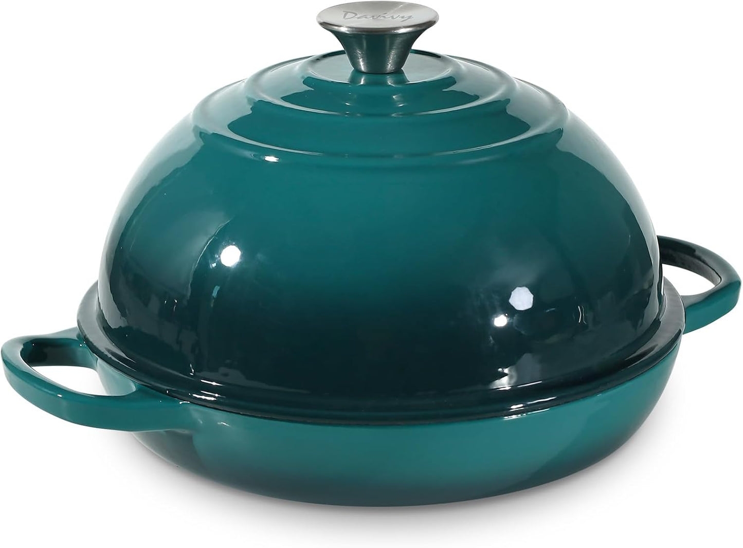 Davivy 5.5QT Dutch Oven for Sourdough Bread, Enameled Cast Iron Dutch Oven with Lid, 10" Round Sourdough Bread Oven, Bread Cloche for Bread Baking - Gradient Teal