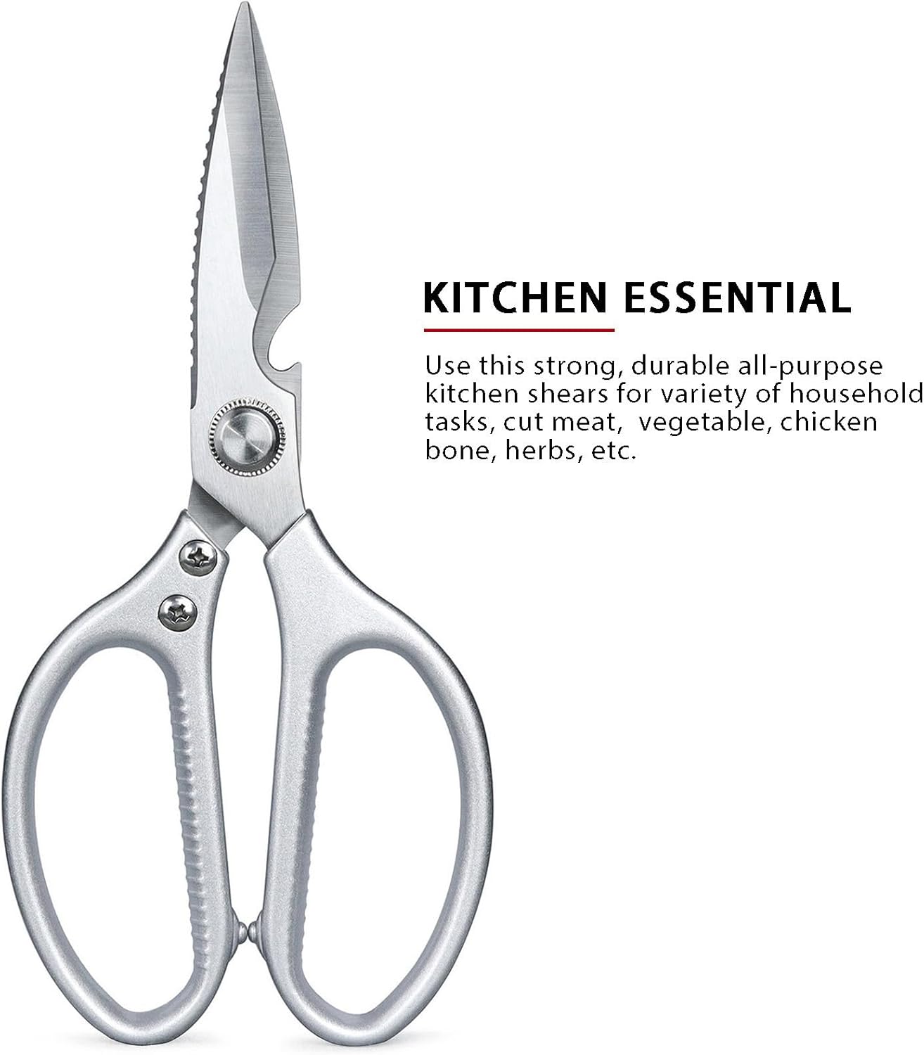 8.46'' Large Kitchen Scissors for Food, Heavy Duty All Purpose Kitchen Shears for Cutting Vegetable, Poultry, Meat, Herb, Stainless Steel Sharp Blade, Dishwasher Safe