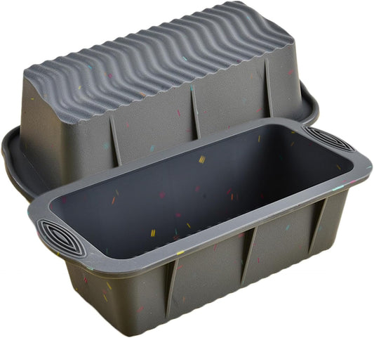 Silicone Bread Loaf Pan Set of 2, Non-Stick Easy Release Rectangle Cake Bakeware, BPA Free, For Oven, Homemade Bread, Toast, Brownie, Meatloaf