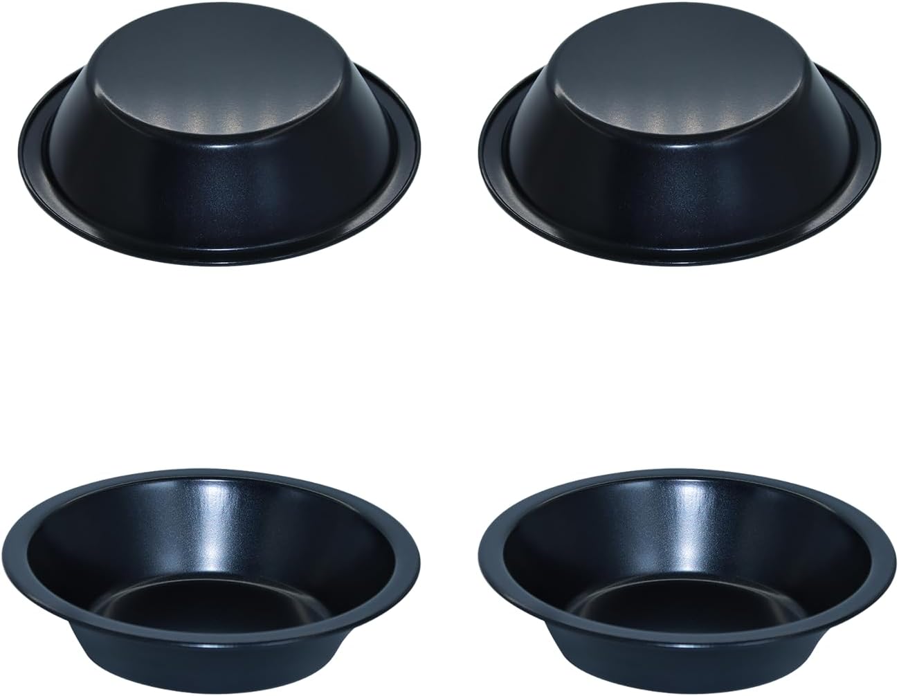 4 Pcs Mini Pie Pans, 5 Inch Round Small Pot Pie Plates, Nonstick Carbon Steel Bakeware Set for Baking Pies, Tarts