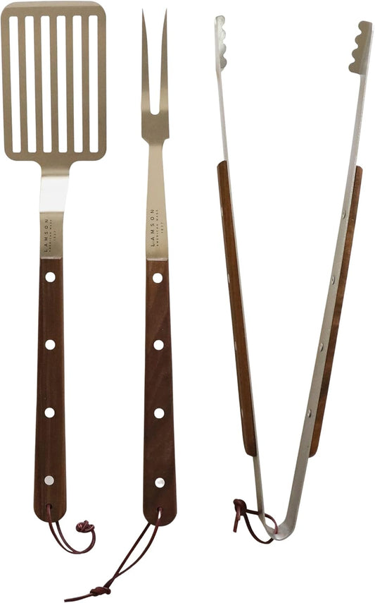 Lamson Premier 20" Walnut 3-Piece BBQ Set