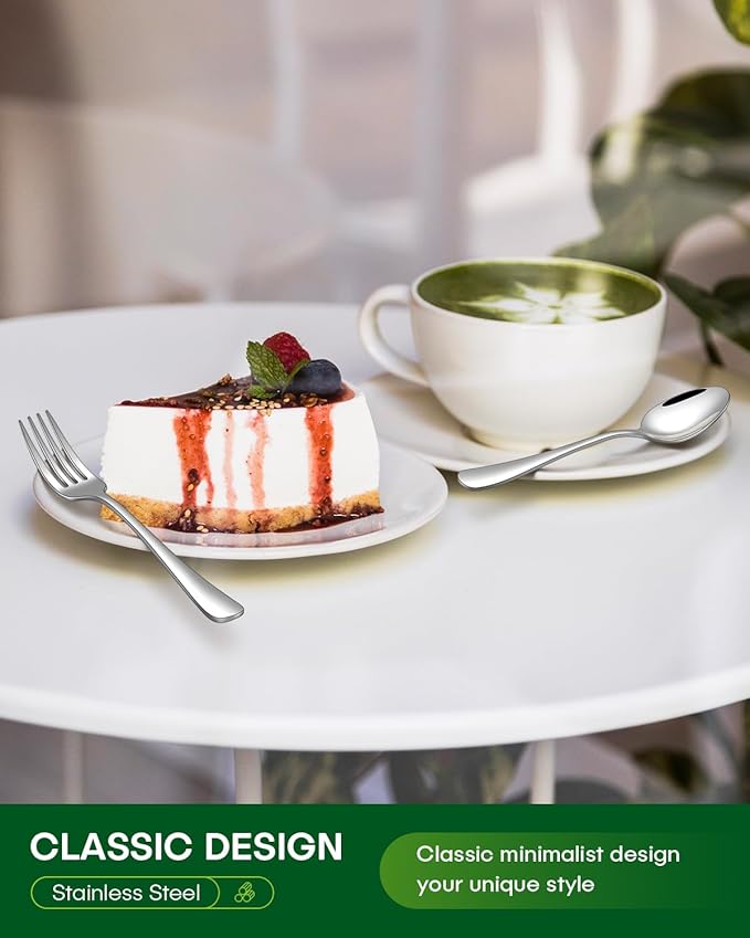 40 Piece Silverware Set, Stainless Steel Flatware Set for 8 Food Grade Cutlery Utensil Set Include Knife Fork Spoon Mirror Polished Dishwasher Safe