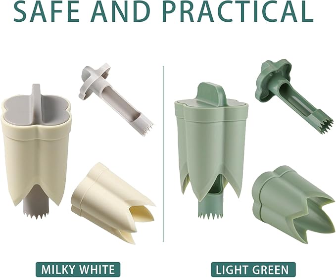 Pepper Corer, 2 in 1 Red Bell Pepper Seed Corer Remover Tool, Fruit & Vegetable Corers Quick Cave Tools for Jalapeno Cutter Deseeder, Green