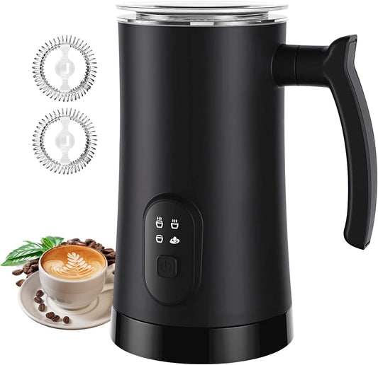 Milk Frother, 4-in-1 Electric Milk Steamer, 350ml/11.8oz Automatic Frother Machine for Coffee, Warm and Cold Foam, Temperature Control for Latte, Cappuccino, Hot Chocolate