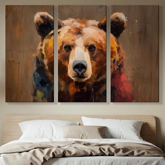 Wildlife Canvas Prints - Wild Animals Home Decor - Medium, Large, and Extra Large Wall Art for Living Room, Bathroom, Kitchen (Street Art Spirit, 47L" x 71W" - 3 panels)