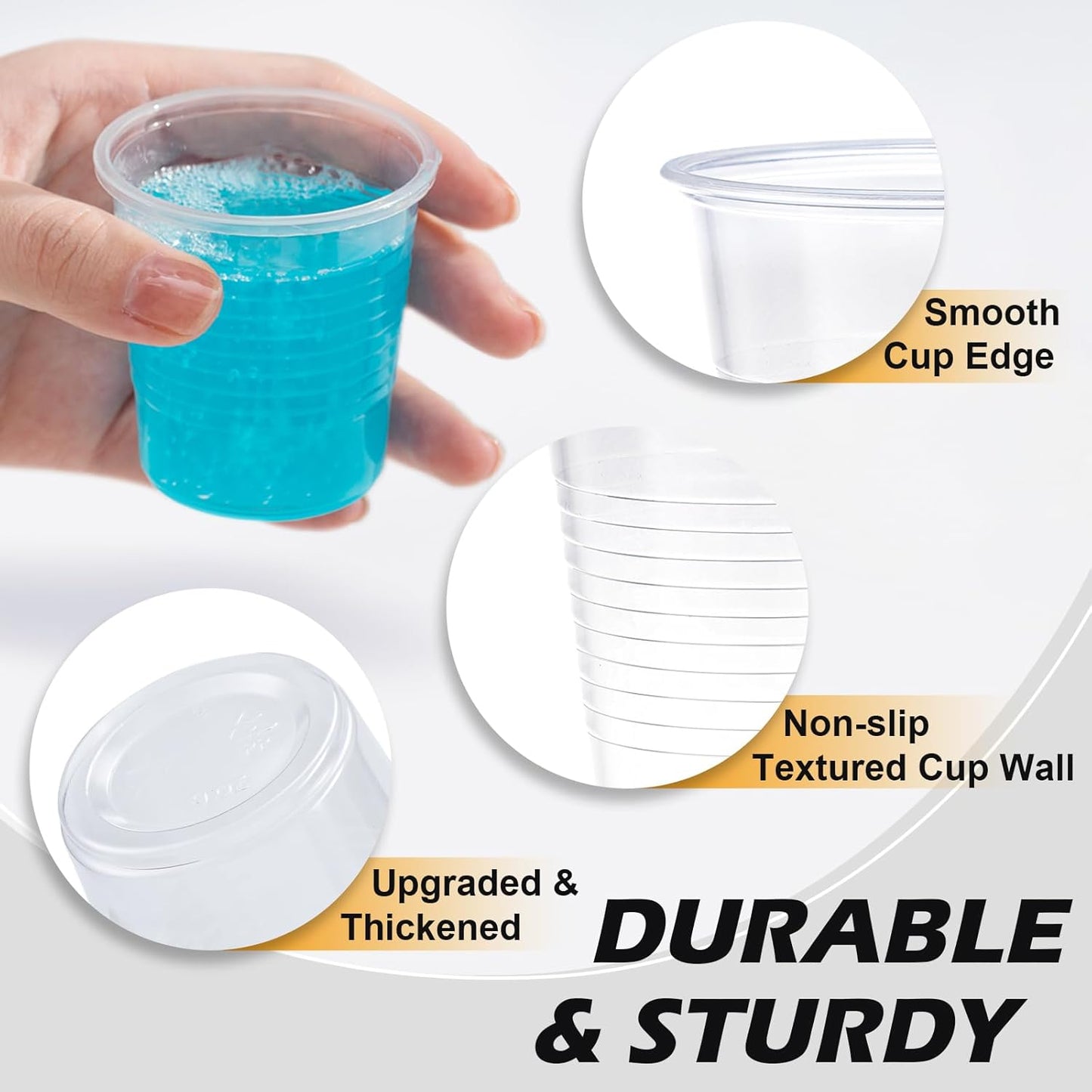 600 Pack 3 oz Clear Plastic Cups, Small Bathroom Cups, Disposable Mouthwash Cup, Cold Party Drinking Cup, Perfect for Whiskey, Juice, Soda, Coffee