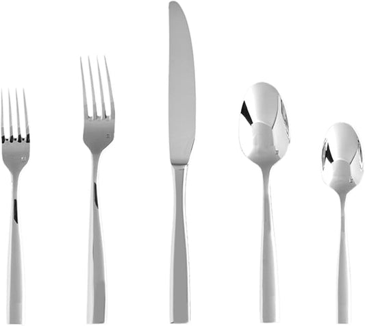 Fortessa Lucca 18/10 Stainless Steel Flatware, 20 Piece Place Setting, Service for 4