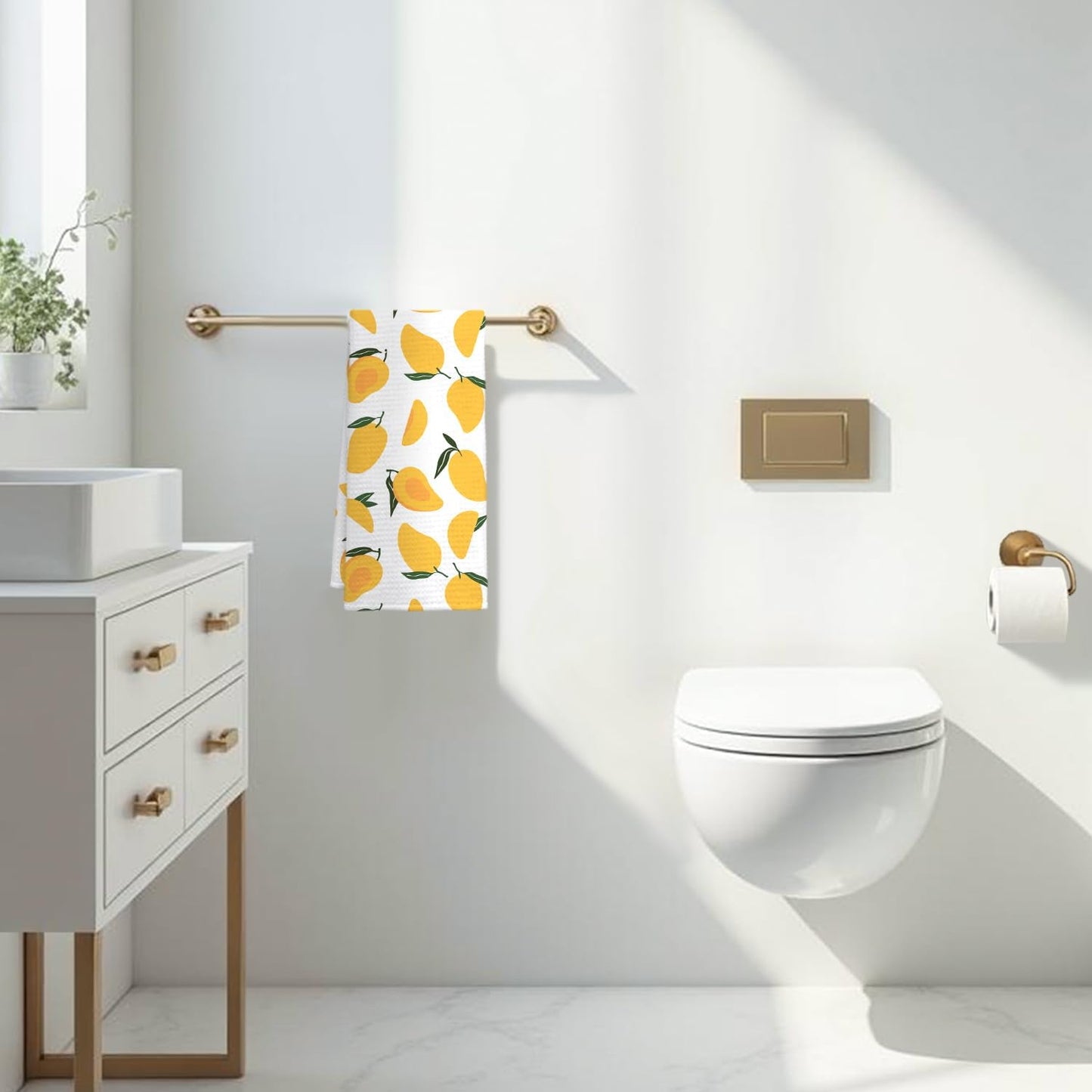 Mango Decor Kitchen Towel, Mango Hand Towel Dish Towel for Kitchen Bathroom Decor, Fruit Lover Gifts, 16x24 Inches