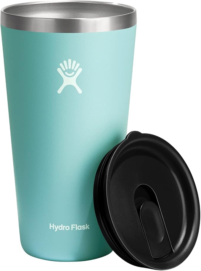 Hydro Flask All Around Tumbler Press-in Lid, Insulated Travel Mug, Stainless Steel Coffee Cup 28 Oz Dew
