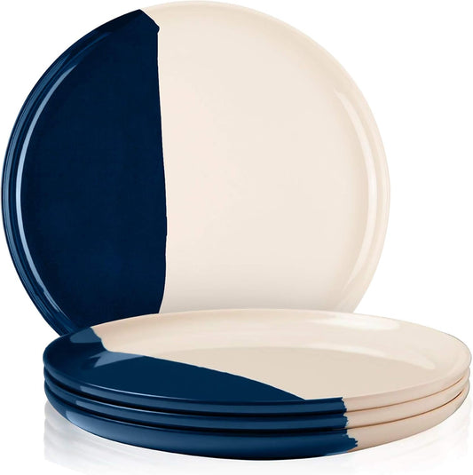 Melamine Dinner Plates | Durable Unbreakable Melamine Plate | Shatter-Proof and Chip-Resistant | Dishwasher Safe, BPA Free | Lightweight Dinnerware Set of 4 | Perfect for Parties, Picnics, BBQ | 11 In