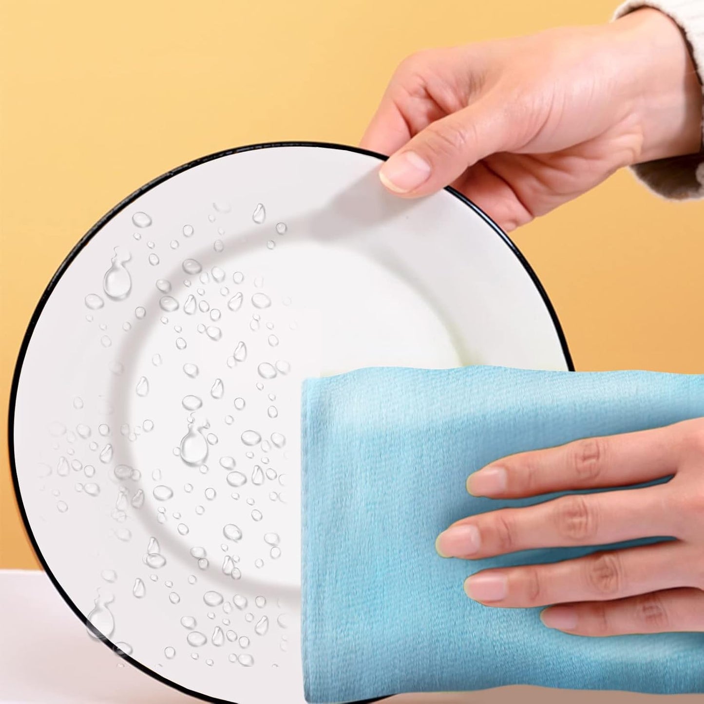 Heavy Duty Scour Pads Sponge Dish Scrubber Non-Scratch Green Reusable Household Scrub Pads for Kitchen and Dish Cleaning Tool (20Pcs Sponge+3Pcs Clean Towel)