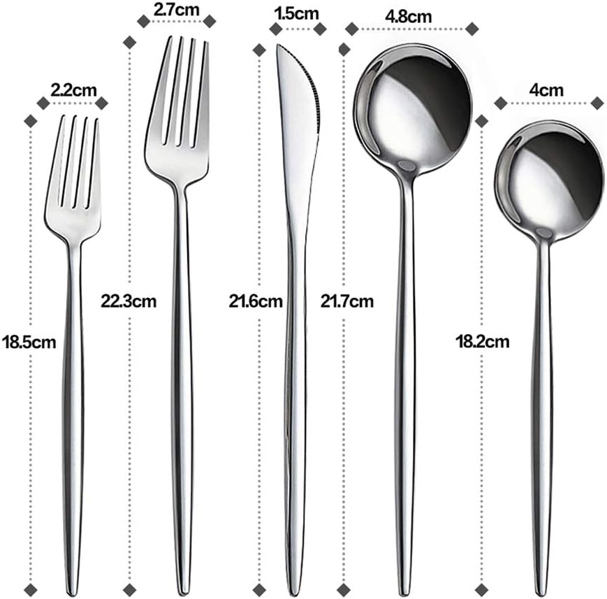 AOOSY Silverware Set, Luxury Royal 20 Pieces Stainless Steel Flatware Set Stainless Steel Steak Knife and Spoon Fork Cutlery Set for Home Kitchen and Restaurant, Service for 4