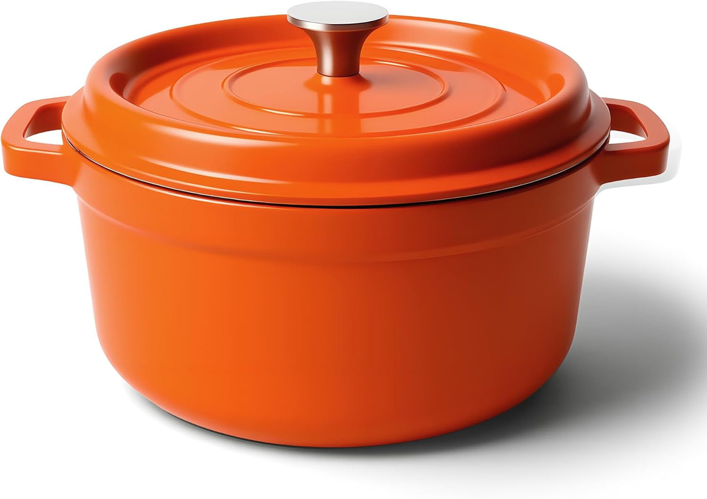 7 Quart Dutch Oven Pot with Lid, Non Stick Enameled Cast Iron Dutch Oven for Bread Baking, Heavy-Duty, Oven Safe Ceramic Cookware Up to 500°F for Baking, Braising, Stews, Roasting, Orange
