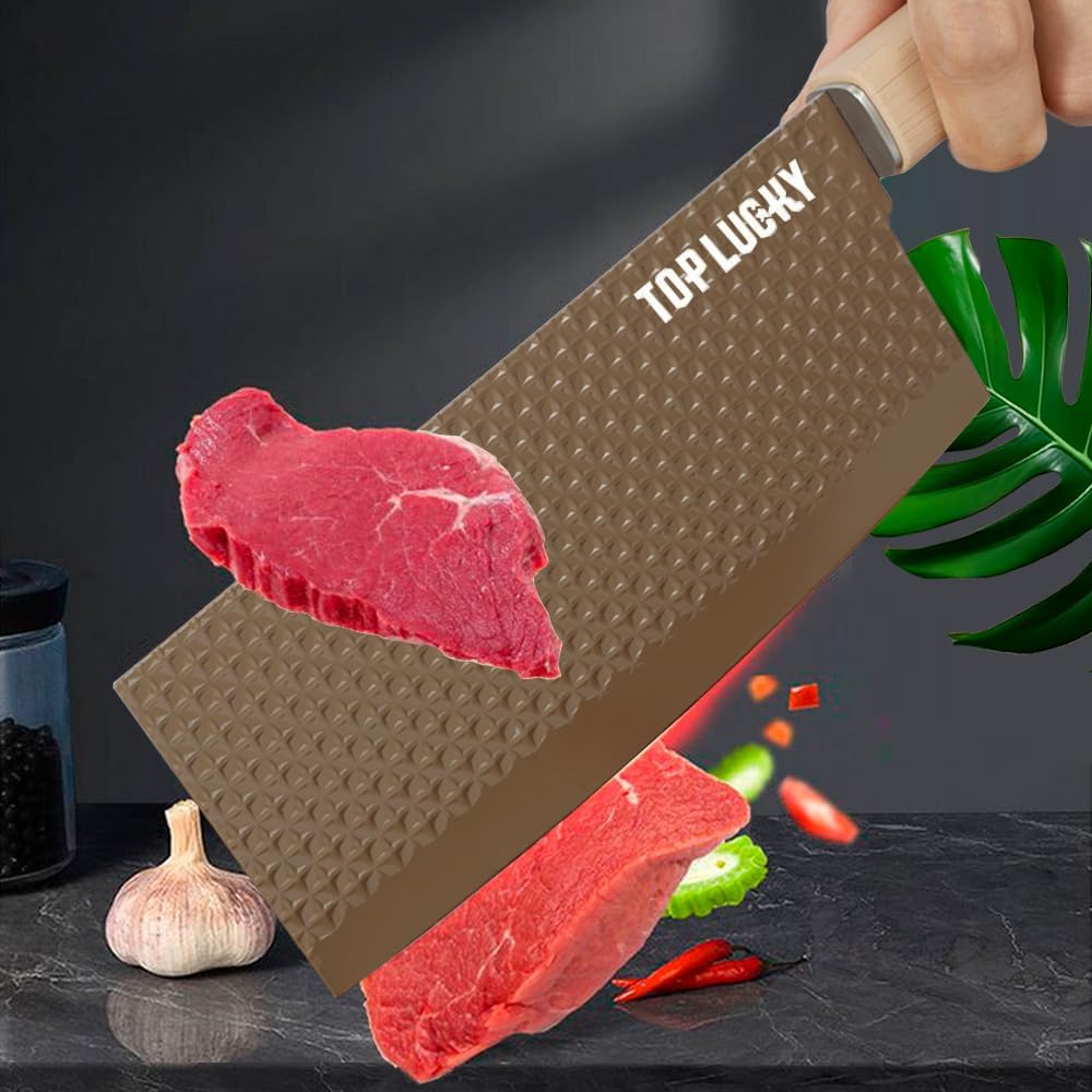 Knife Set, Wiztoynia 6-Piece Coffee Kitchen Knife Set for Home, Anti-Rust Non-stick Stainless Steel Sharp Chef Knife Set with Universal Knife Block for Kitchen, Ergonomical Design (Coffee)