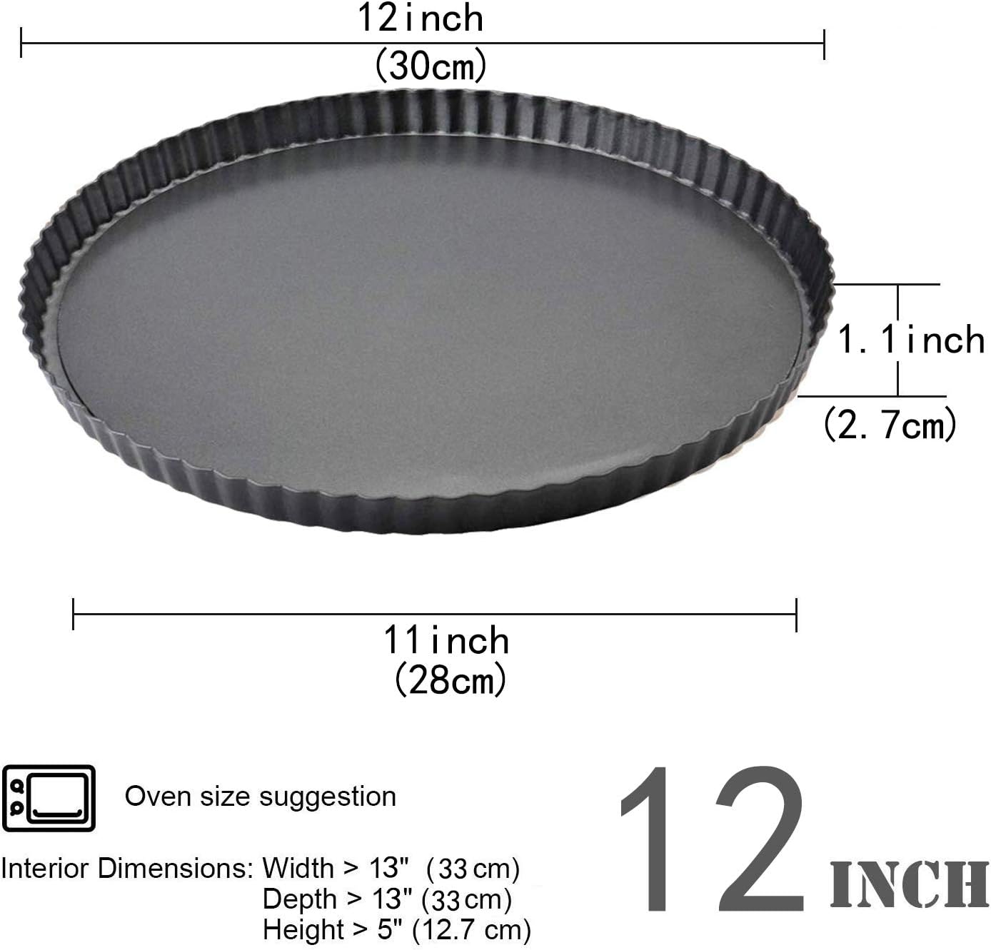 Gutsdoor Tart Pan 12 Inch with Removable Bottom Quiche Pan Nonstick Round Pie Pans for Baking Kitchen