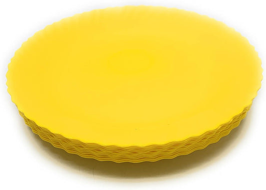 Mintra Home Curly Collection (9.75in Plate - 12pk, Yellow)