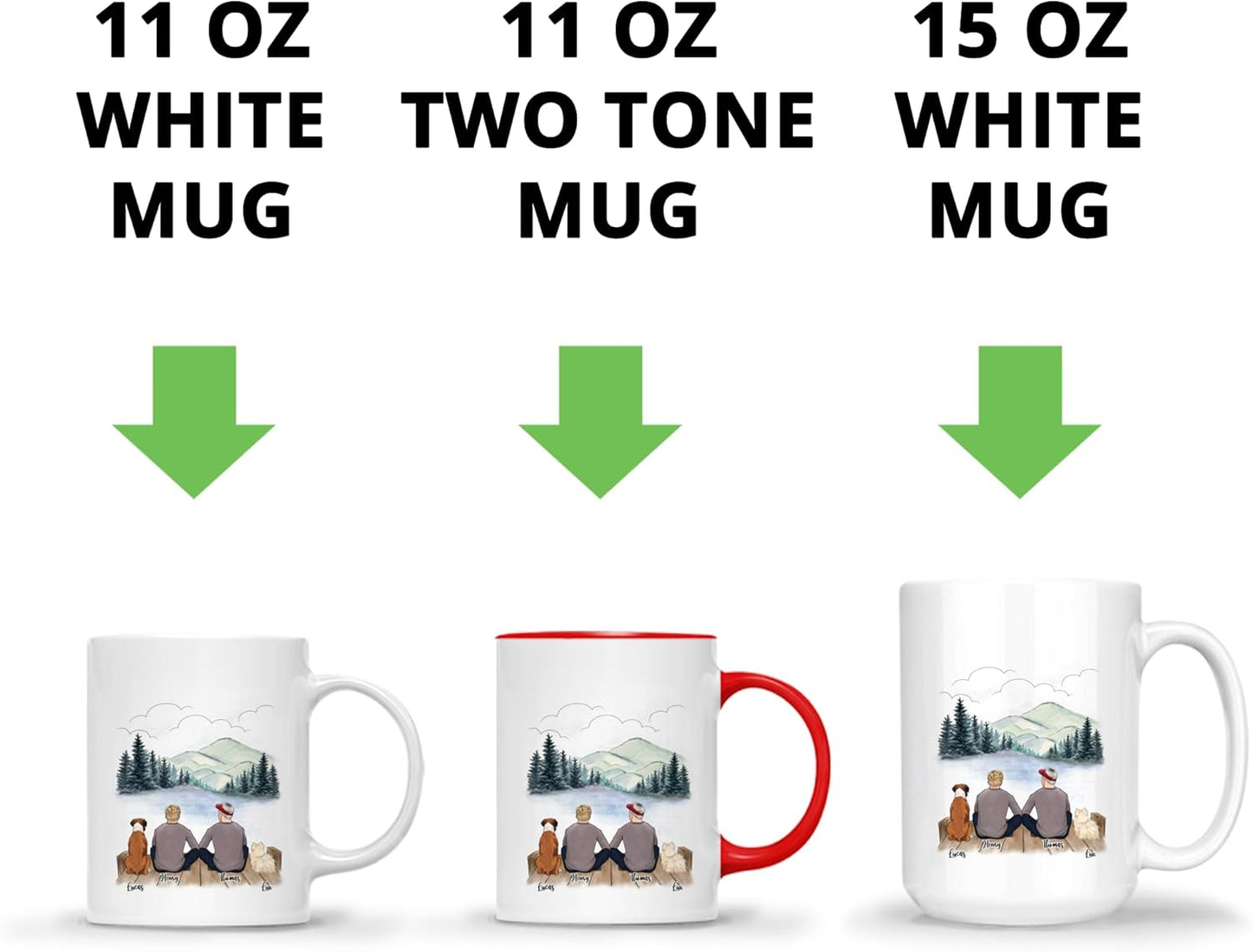 Gossby Personalized Dog Mug - Life is Better with Dogs (2 Men - 2 Dogs) - Customizable Dog Mug for Dog Dads with Male Characters, Names, Dog Breeds - Purfect Dog Lover Gifts for Men