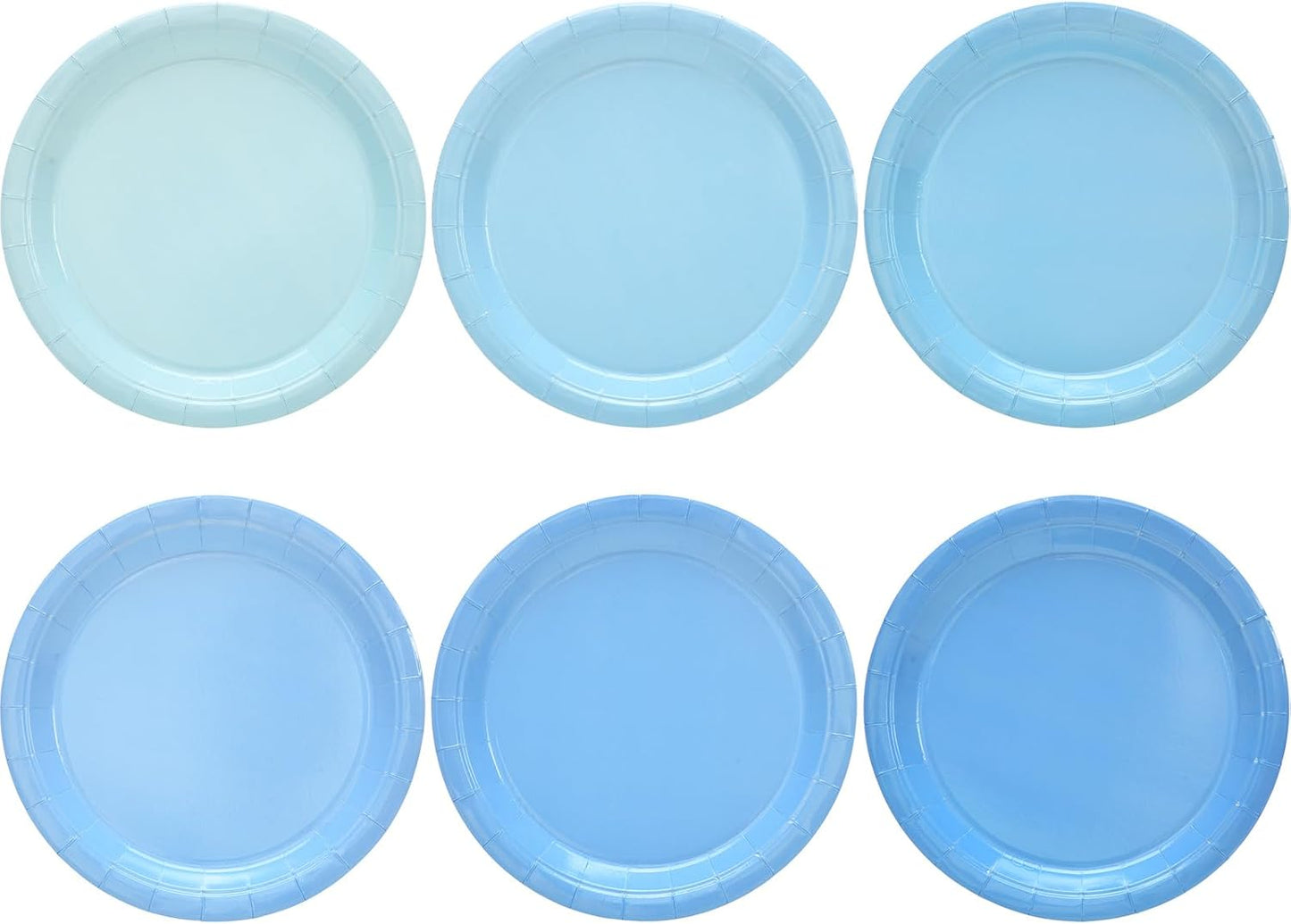 48 Pcs Blue Party Paper Plates, 9 Inch Cute Light Blue Disposable Dessert Baby Bridal Shower Dinner Birthday Cake Paper Plates for Party Bridal Baby Girl Shower Wedding Supplies