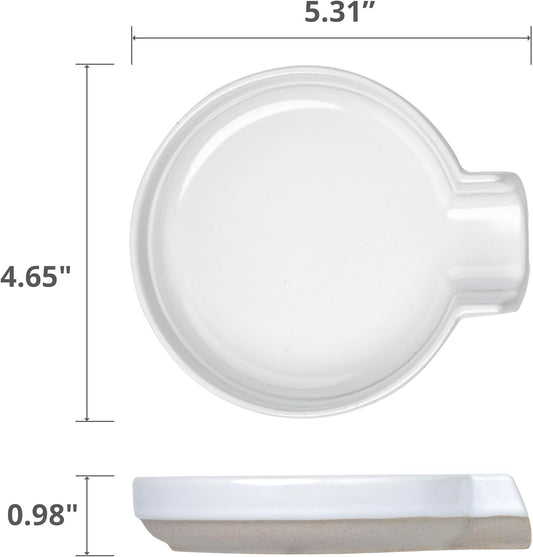 Oscar Ceramic Spoon Rest Minimalist Drip-Free – Heat-Resistant Utensil Holder for Stove, Countertop, or Coffee Bar – Glazed Stoneware Kitchen Spoon Tray – Dishwasher Safe – 5 Colors