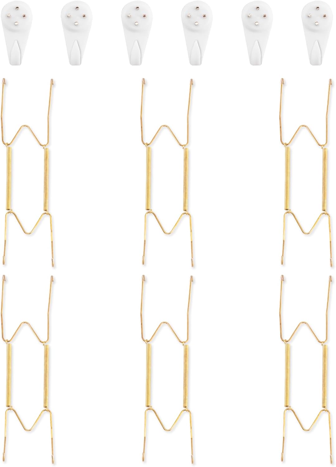 Bilillo 6 Pack Plate Hangers for The Wall, Suitable for 9-11 inch Art Plate, Stainless Steel Invisible Heavy Duty Wire Plate Holder with Wall Hooks, Plate Hangers for Displaying Plates, Platter, Dish