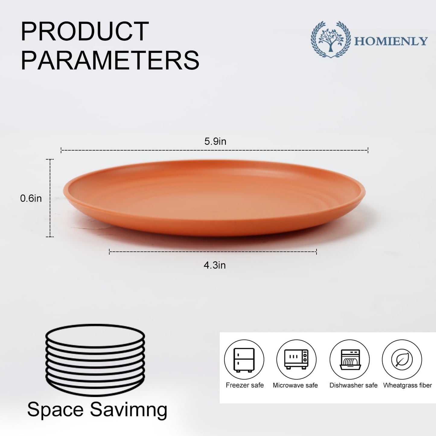 Homienly 5.7 Inch Small Plates-Wheat Straw Mini Plate, Unbreakable Plate Set Ideal for Dessert, Appetizers, Small Serving, Side Dish, Lightweight Dessert Dishes Plates, Set of 8, Colorful