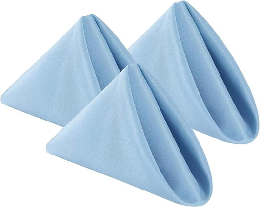 Bailarina Cloth Napkins Set of 40,17x17 inches Dinner Napkins Cloth Washable,Polyester Square Table Cloth Napkin Bulk with Hemmed Edges Ideal for Banquets, Parties and Weddings-Blue Mist
