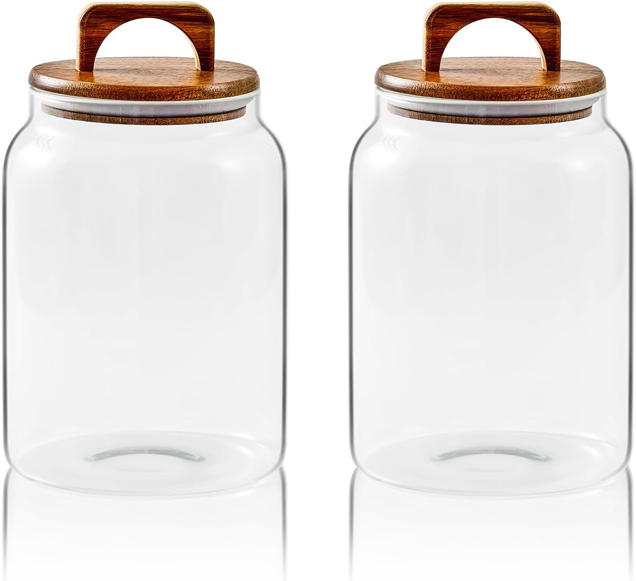 Sweejar Glass Jars for Laundry Room Organization, 90 ounce Laundry Pods Container, Glass Food Storage Jars with Airtight Lid, 2 Pack, Hand Lid