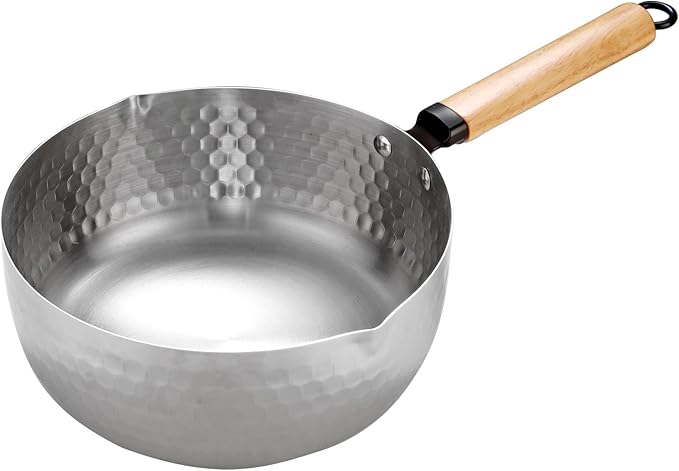 Yukihira Saucepan,Yukihira Pot, 4 Quart Stainless Steel Saucepan Pan Japanese Milk Pot with Wood Handle