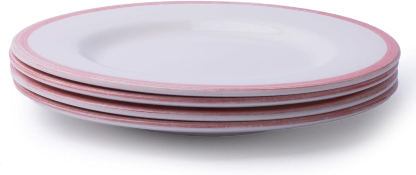 Portmeirion Potter's Brushstroke Dinner Plate (Set of 4) - 8-Inch Stackable Earthenware Plates - Microwave & Dishwasher Safe, Handcrafted Dinnerware for Casual & Formal Table Settings (Red)