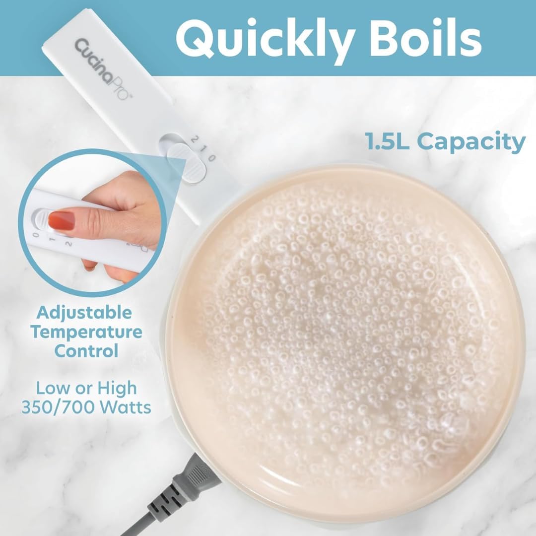 Multi Function 3 in 1 Hot Pot Cooker (1.5L)- Electric Nonstick Dumpling Steamer, Rice Cooker & Stir Fry Maker in One Machine- Make Perfect Ramen Noodles- Must- Have Dorm, Kitchen or College Essential