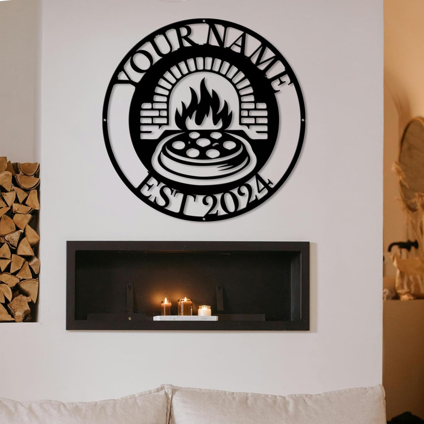 magilab Personalized Pizza Metal Sign, Custom Kitchen Wall Decor for Home & Outdoor, Food Lover Gift(Style E)