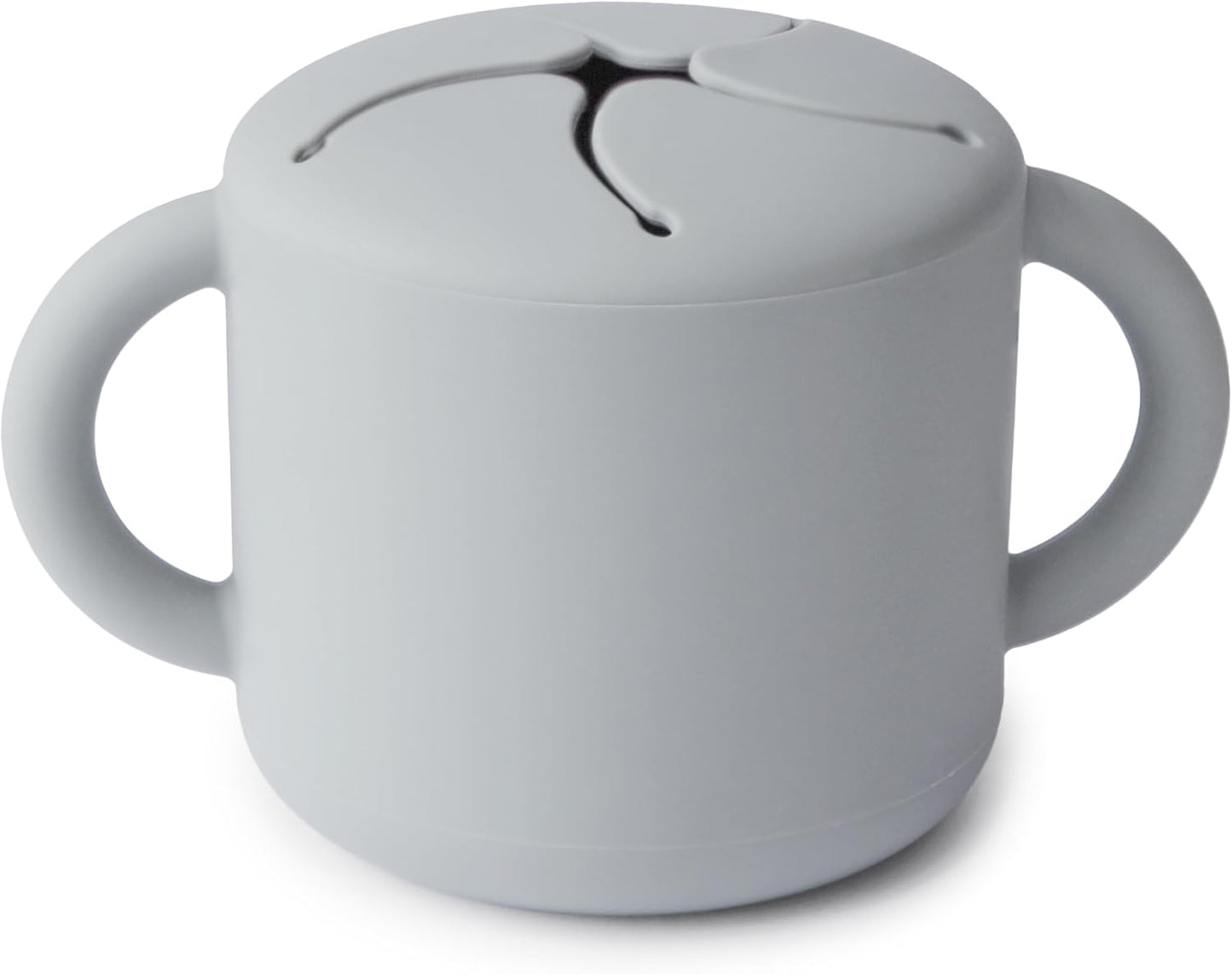 mushie Silicone Snack Cup | Spill Proof Food Container for Toddler and Baby (Stone)