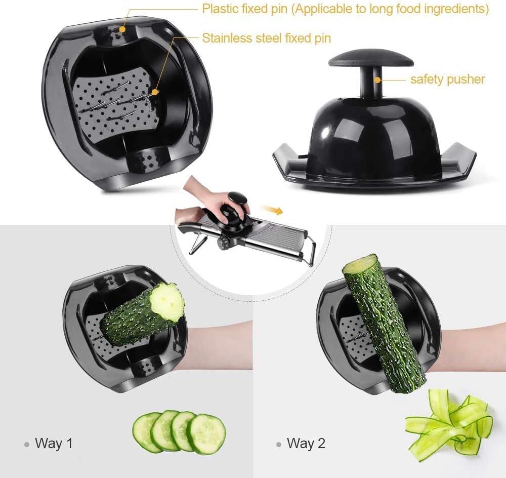 Masthome Mandoline Food Slicer Adjustable Thickness for Cheese Fruits Vegetables Stainless Steel Food Cutter Slicer Dicer with Extra Brush and Blade Guard for Kitchen