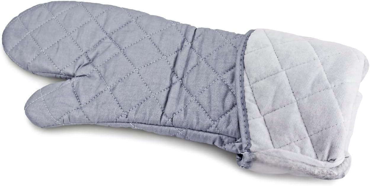 2 Pairs 24 Inch Extra Extra Long Oven Mitts Heat Resistant Cotton Lining Oven Thick Gloves Kitchen Food Service Mittens for Pot Holders Cooking Baking BBQ