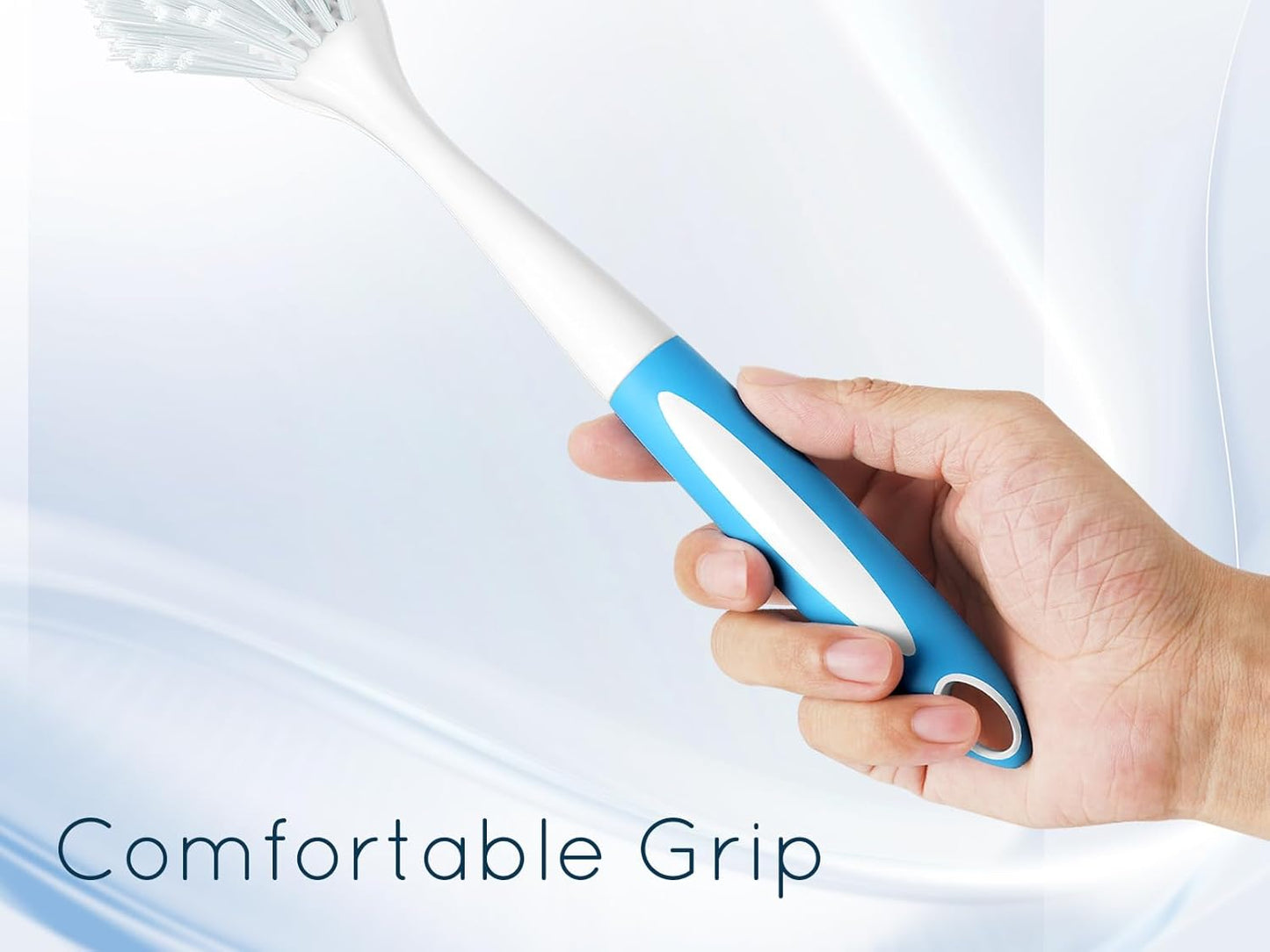 Dish Brush, Dish Scrubber & Kitchen Scrub Brush for Dishes, Pots, Pans, Sink, Cast Iron, Blue 4 Pack