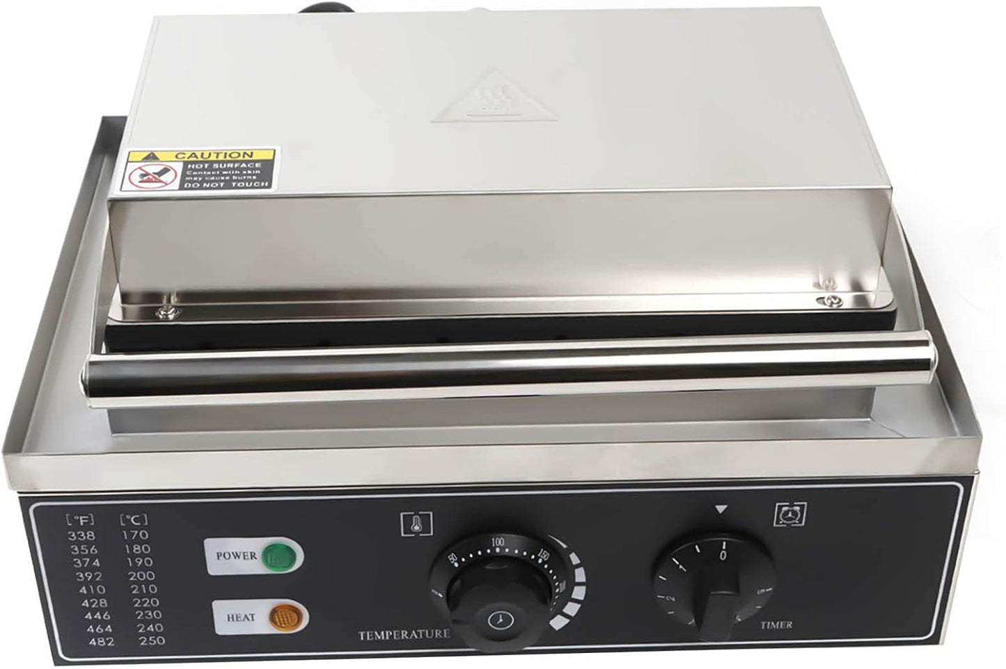 Commercial 6-Slice Waffle Maker Hot Dog Maker, 1500W Non-Stick Commercial Electric Waffle Maker, Electric Indoor Waffle Maker with Non-Stick Cast Iron Pan, Temperature Controlled Bread Toaster