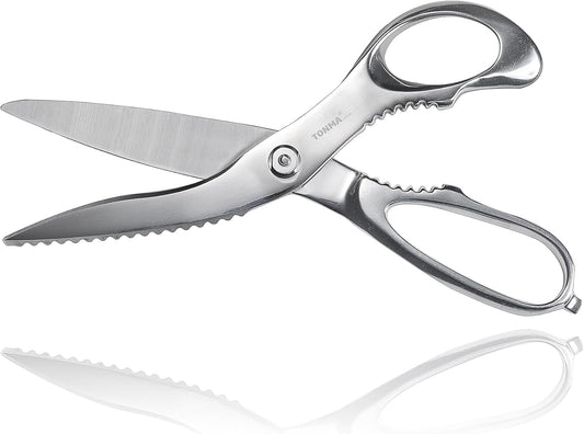 TONMA Detachable Kitchen Shears Heavy Duty [Made in Japan] 9.5 Inch Premium Stainless Steel Come Apart Kitchen Scissors Dishwasher Safe, Mirror Finish, Right Handed