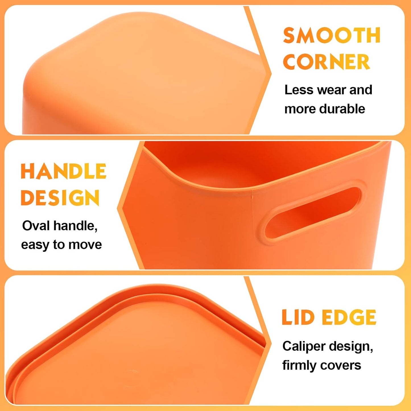 Hoolerry 8 Pieces Colorful Storage Bins with Lid, Plastic Storage Basket Organizing Container Stackable Box with Handle for Shelves Desktop Playroom Office(10.2 x 7 x 6.3 Inch,Multi-colored)