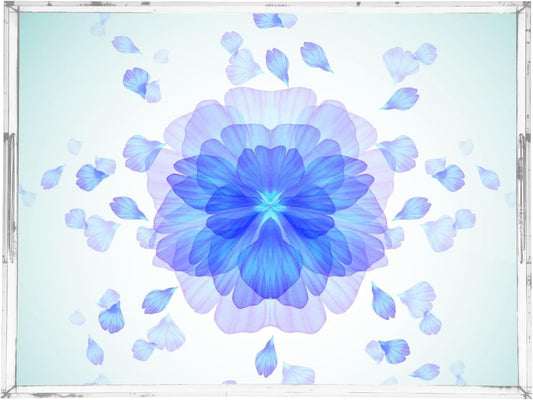 Acrylic Serving Tray with Handles Spill Proof Kitchen Storage Tray Clear Decorative Tray Makeup Drawer Organizer Storage Tray for Bathroom Living Room Ottoman 15.7x11.8Inches