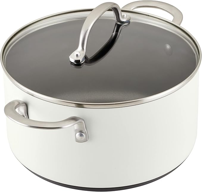 Anolon Achieve Hard Anodized Nonstick Cookware Pots and Pans Set, 9 Piece - Cream