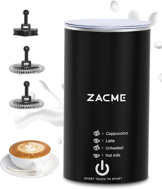 ZACME Milk Frother, 4 in 1 Electric Milk Steamer, Automatic Hot and Cold Foam Maker and Milk Warmer for Coffee, Latte, Cappuccino,Hot Chocolate, Macchiato