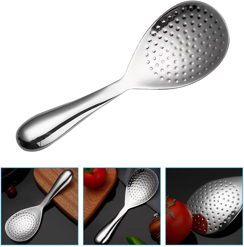 UPKOCH 8-inch Stainless Steel Rice Spoon - Non-Stick Paddle for Rice Cookers & Serving, Dishwasher Safe Kitchen Utensil for Home/Restaurant (Silver)