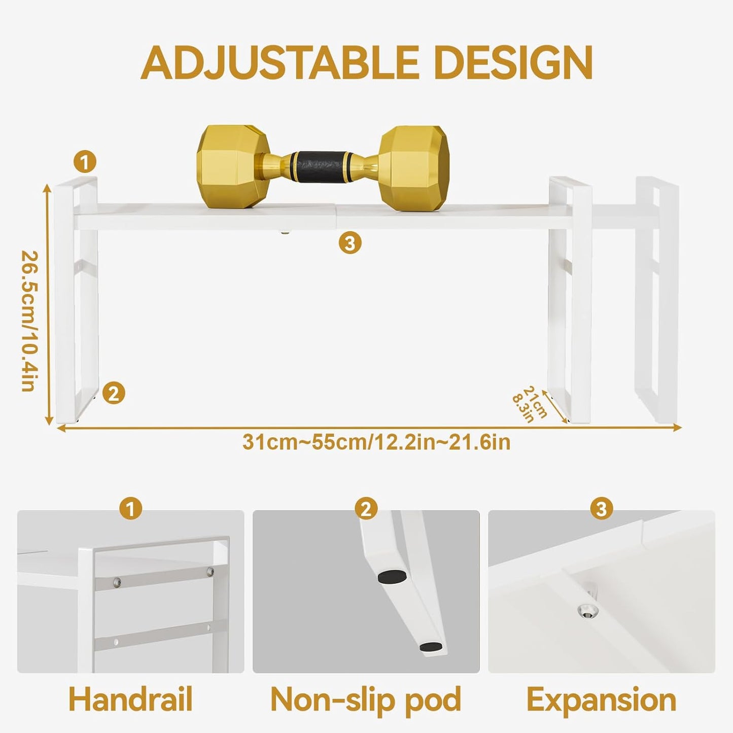 Expandable Cabinet Shelf Organizer Riser for Kitchen Pantry Cupboard Under Sink Countertop Home Storage Organization Rack Space Saver