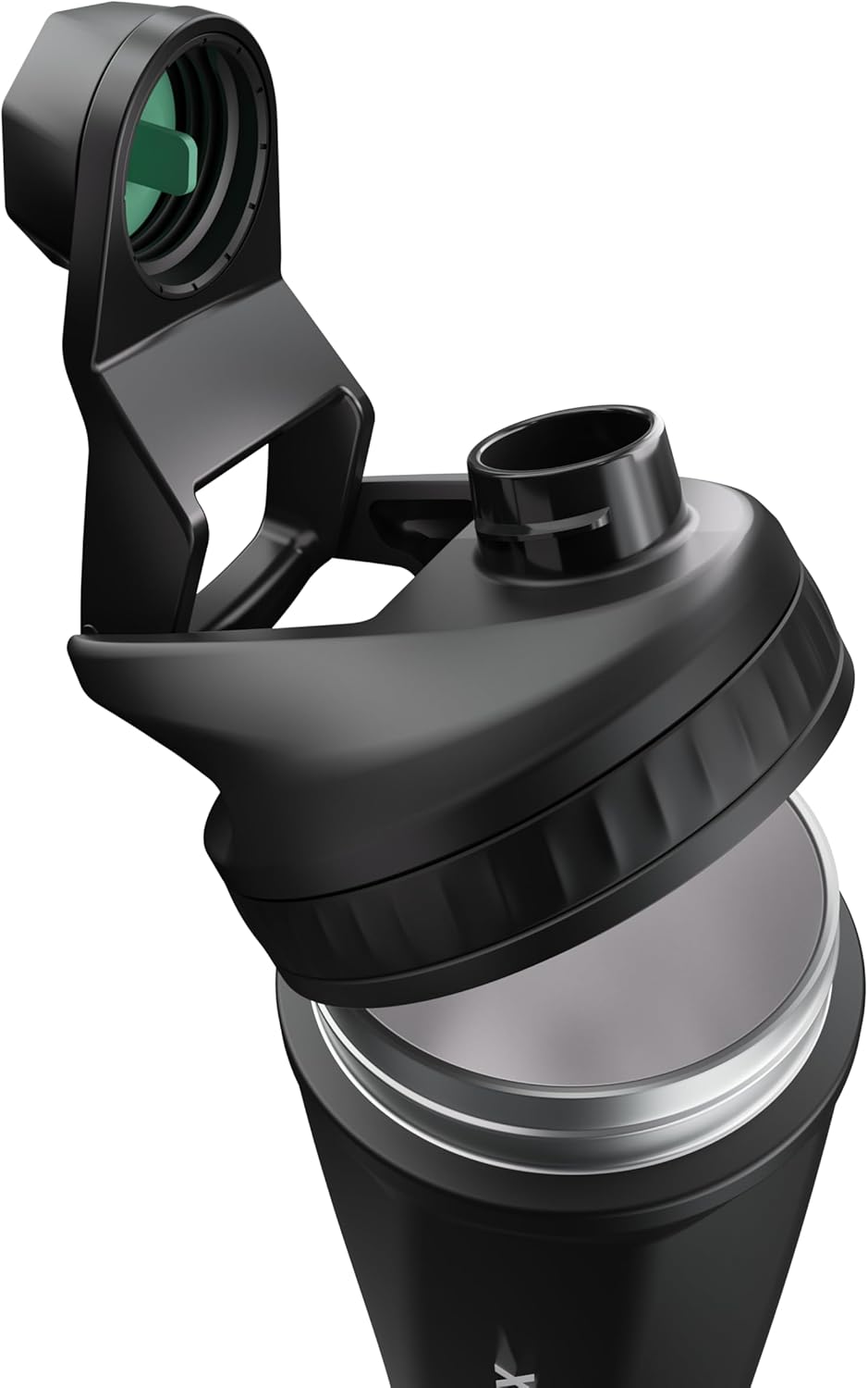 VOLTRX ChillMix Shaker Bottle Insulated Stainless Steel - USB C Rechargeable Electric Protein Shake Mixer, Shaker Cups for Protein Shakes and Meal Replacement, Obsidian Black, 16 oz