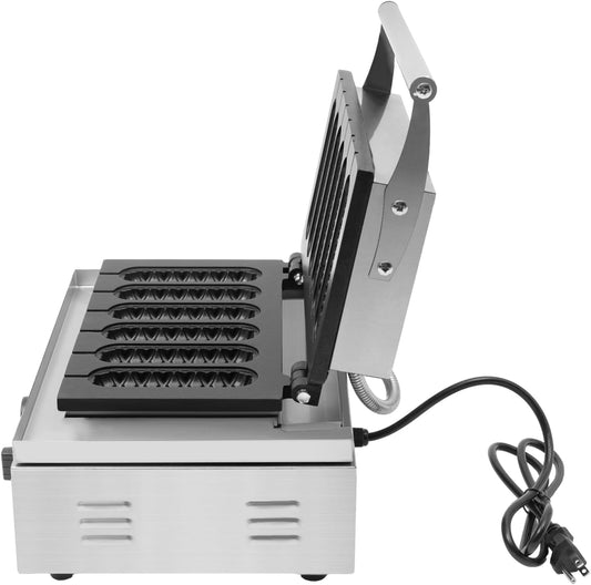 Corn Dog Waffle Maker, Commercial High Efficiency Adjustable 6-Channel Non-Stick Hot Dog Waffle Machine, 1500w 122-572°F Hot Dog Toaster, Hot Dog Maker for Bakeries Restaurants Kiosks etc