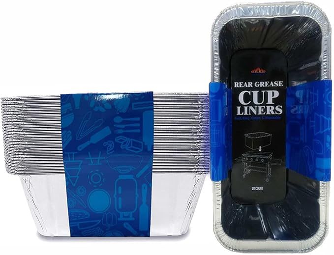 Grill Grease Cup Liners for Blackstone Griddle, 20 Pack Drip Pan Liners for Blackstone 36", 30 ", 28 ", 22 ", 17" Griddle