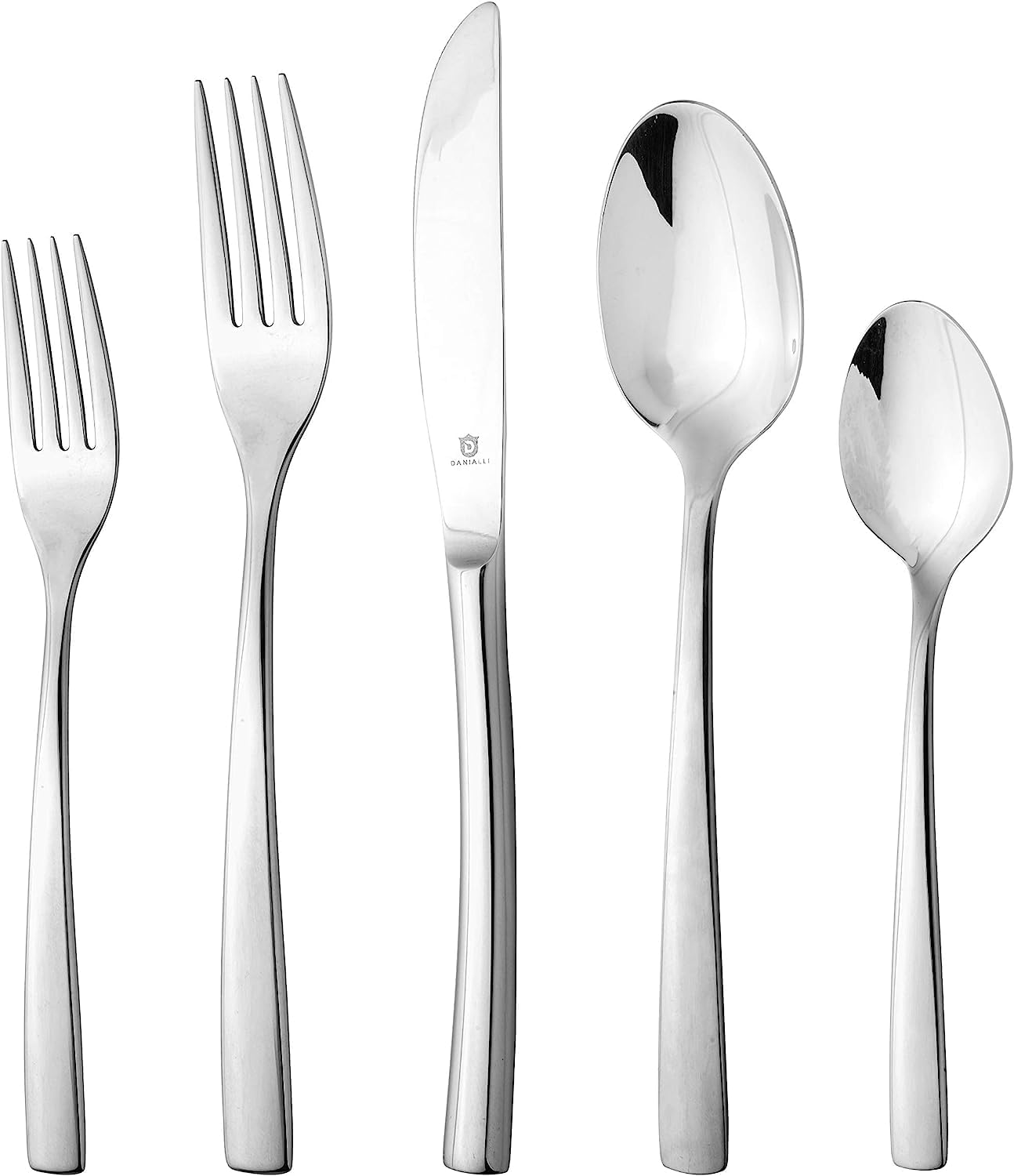 Modern Sleek Silverware Set - 18/10 Stainless Steel Flatware Set for Elegant Dining - Dishwasher Safe Cutlery Set (20-Piece)
