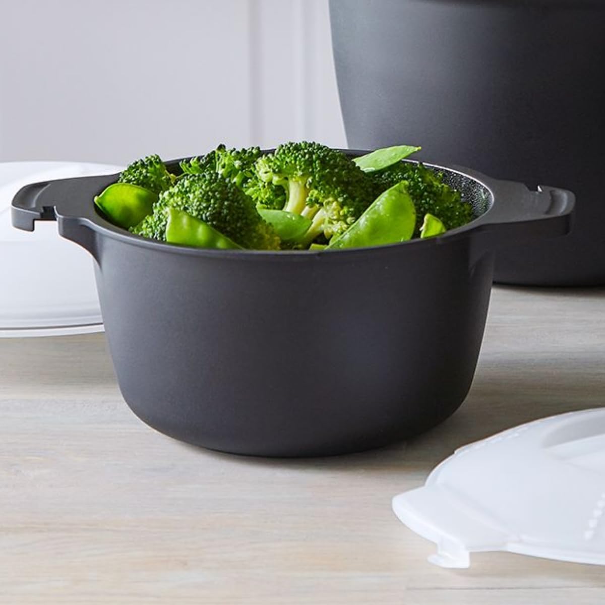 Professional Large Micro Cooker for Microwave 2 Quart | Food Steamer Pot for Vegetable, Melting Butter | BPA Free, Dishwasher Safe Cookware